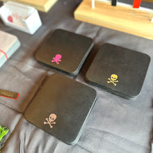 Load image into Gallery viewer, Skull Coasters Set with Gold Foil
